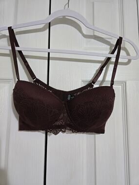 International intimates 34C women's lace brown push up bra
